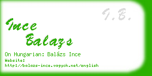 ince balazs business card